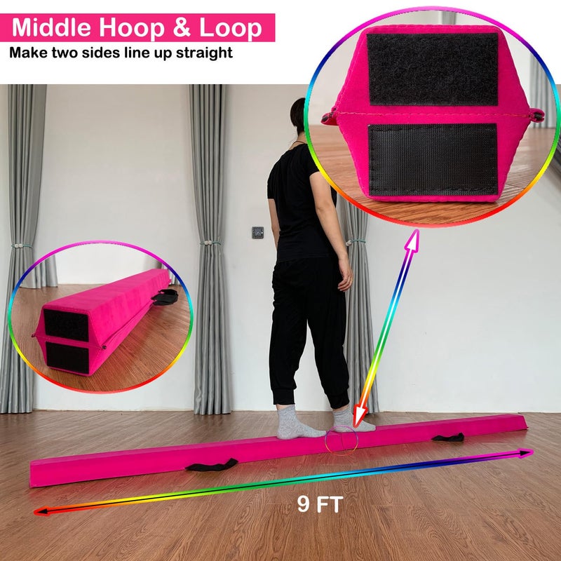 Marfula 8 FT / 9 FT Folding Balance Beam Gymnastics Floor Beam - Extra Firm - Suede Cover - Anti Slip Bottom with Carry Bag For Kids/Adults Home Use - Image 5